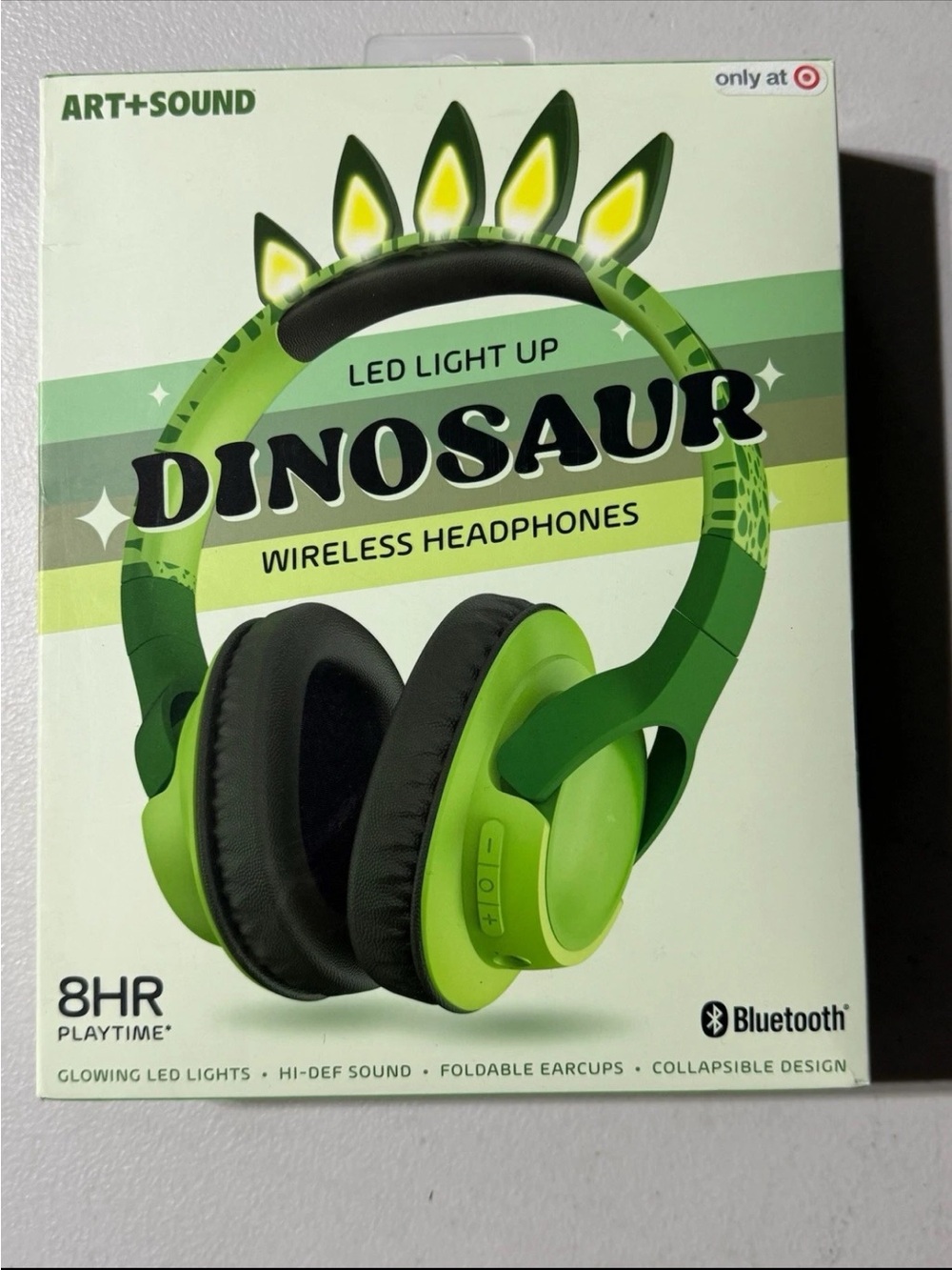 Target Dinosaur LED Light Up Wireless Headphones - Green and Black